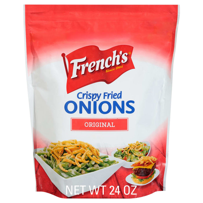 ["A bag of French's Crispy Fried Onions, Original flavor."]