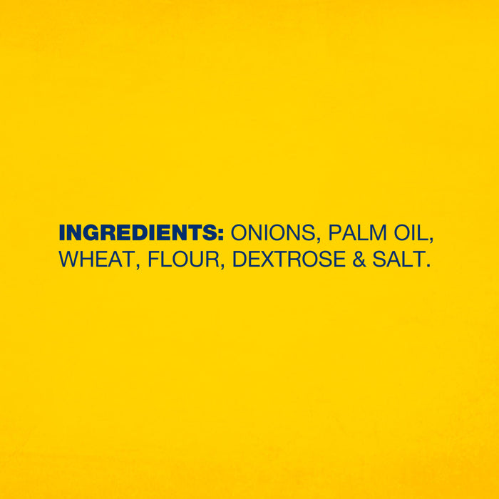 ['A yellow background with the ingredients for a product listed in blue text.']