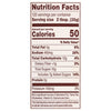 ['Nutrition facts label for a product with 50 calories per serving.']
