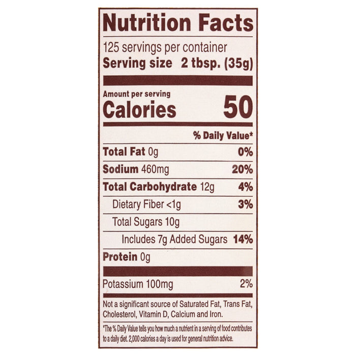 ['Nutrition facts label for a product with 50 calories per serving.']