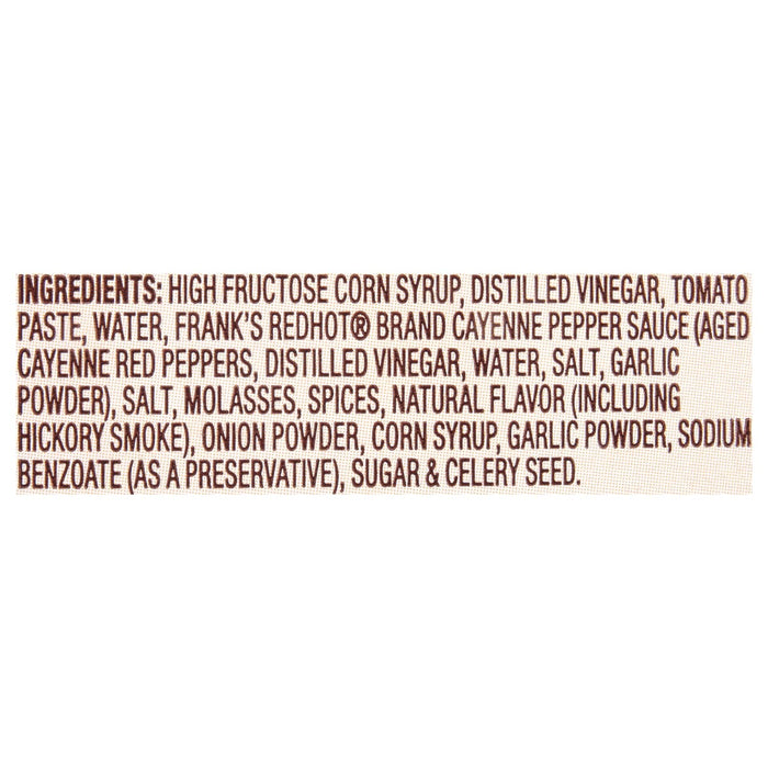The ingredients for Franks RedHot® brand hot sauce are listed.