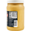 A full jar of peanut butter with a white lid.