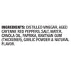 The ingredients list for Franks Red Hot Original Buffalo Wing Hot Sauce Red Hot 128 Oz is shown in bold black text, starting with distilled vinegar and aged cayenne red peppers.