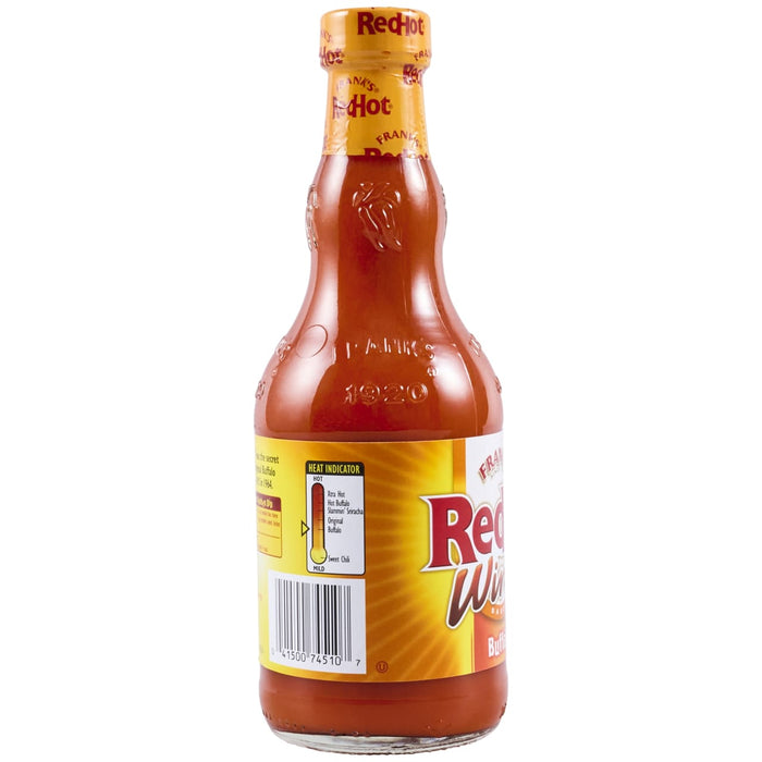 A bottle of Franks RedHot Original Hot Sauce.