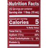 ['Nutrition facts label for a product with 5 calories per serving.']