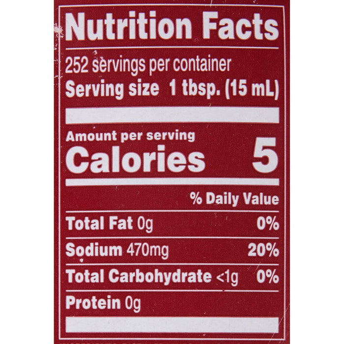 ['Nutrition facts label for a product with 5 calories per serving.']