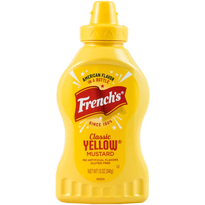 ["A bottle of French's Classic Yellow Mustard."]