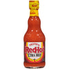 ["A bottle of Frank's RedHot Xtra Hot Cayenne Pepper Sauce."]