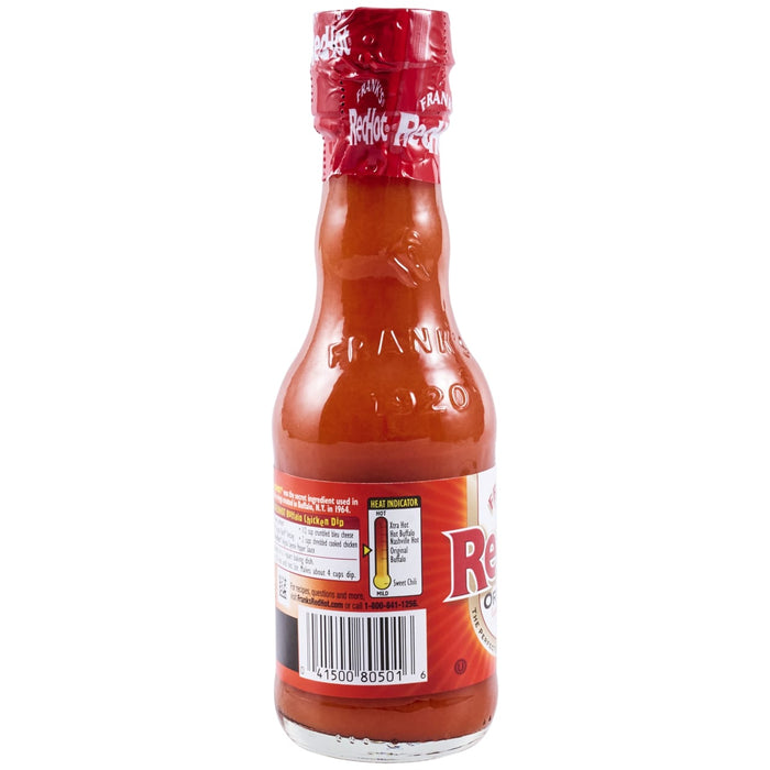 A bottle of Frank's RedHot sauce.