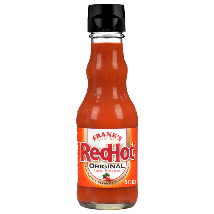 A bottle of Frank's RedHot Original Cayenne Pepper Sauce.