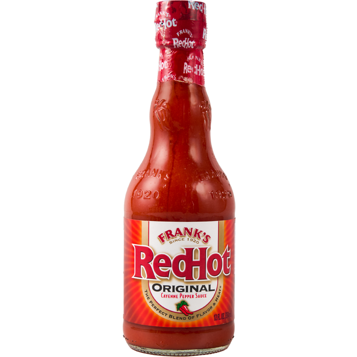 A bottle of Frank's RedHot Original Cayenne Pepper Sauce.