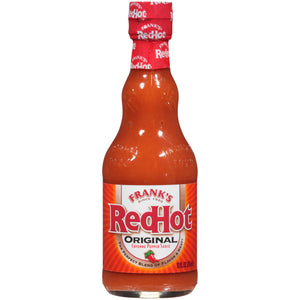 A bottle of Franks RedHot Original Cayenne Pepper Sauce.