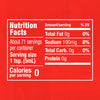 Nutrition facts label for a product with 0 calories per serving.