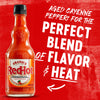 A bottle of Franks RedHot Original Cayenne Pepper Sauce with the tagline Aged Cayenne Peppers for the Perfect Blend of Flavor &amp; Heat.