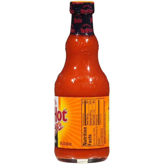 ["A bottle of Frank's RedHot Original Hot Sauce."]