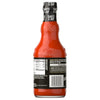 The back of a glass bottle of Franks Red Hot Buffalo Wing Hot Sauce Hot 12 Oz is shown, detailing the nutrition facts, ingredients, and a recipe for Hot Buffalo Wings.