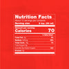 This image shows a nutrition facts label with 70 calories per serving and 640mg of sodium.