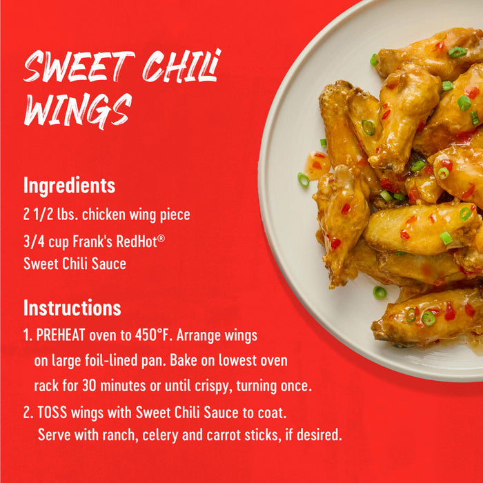 A plate of Sweet Chili Wings, a recipe that includes Frank's RedHot sauce.