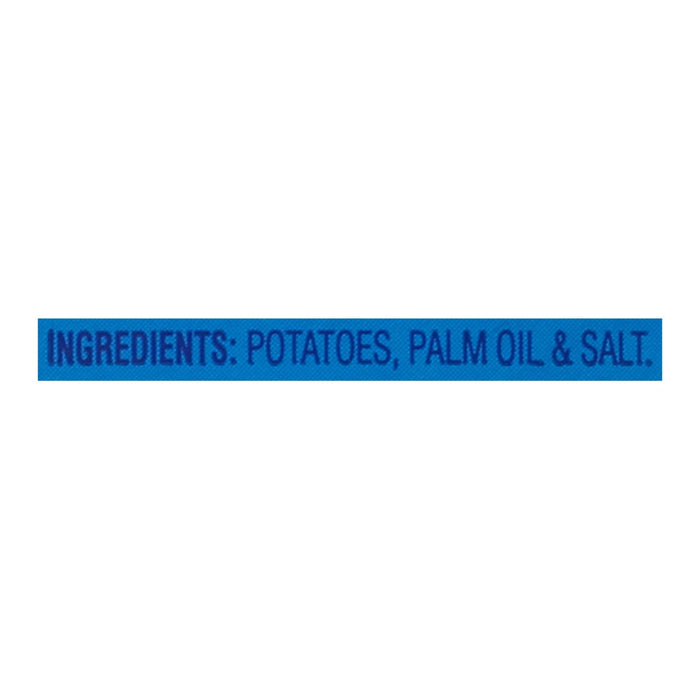 ['The ingredients for the product are potatoes, palm oil and salt.']
