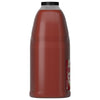 A side view of a large, 128-ounce jug of Franks Red Hot Garlic Regular Hot Sauce Regular 128 Oz, showing the red sauce and black cap.
