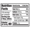 The nutrition facts label for Franks Red Hot Garlic Regular Hot Sauce Regular 128 Oz, indicating that a 2 tablespoon serving contains 80 calories, 20g of total carbohydrates, and 250mg of sodium.