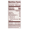 Nutrition facts label for a product with 70 calories per serving.