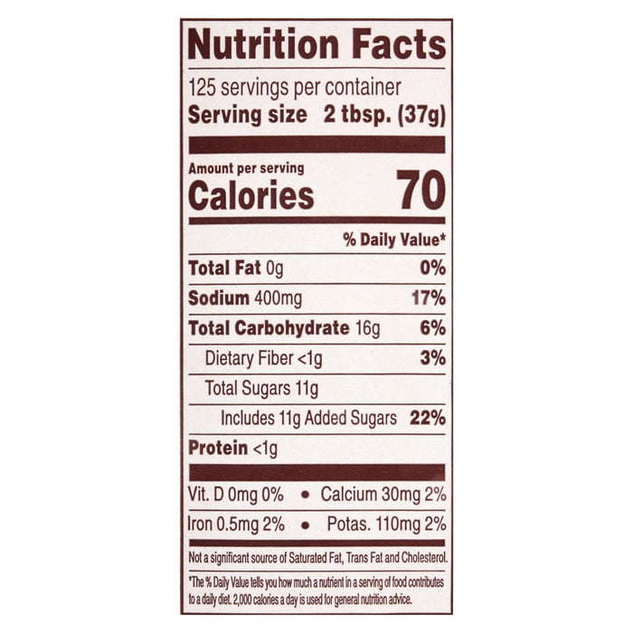 Nutrition facts label for a product with 70 calories per serving.