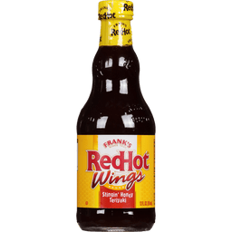 A bottle of Frank's RedHot Wings Stingin' Honey Teriyaki sauce.