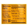 Nutrition facts label for a product with 50 calories per serving.