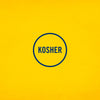 A graphic illustration featuring a blue circle with a K inside and the word KOSHER below it to indicate that Frenchs Beige Stone Ground Dijon Mustard 12 Oz is a certified kosher product.