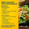 This recipe infographic for a Harvest Salad with Sweet Dijon Vinaigrette features Frenchs Beige Stone Ground Dijon Mustard 12 Oz as a key ingredient for the dressing.