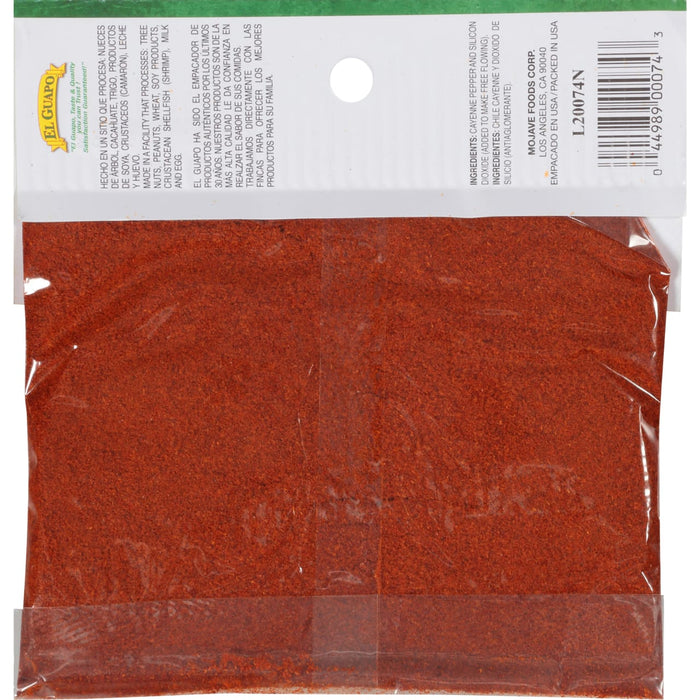 A bag of El Guapo Cayenne Pepper.
