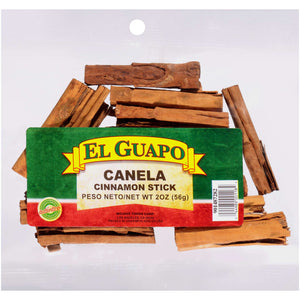 A bag of El Guapo Canela Cinnamon Sticks.