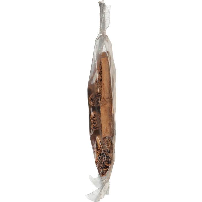A close-up of a bag of cinnamon sticks.