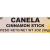 A label for Canela Cinnamon Stick with a net weight of 2 oz (56g).