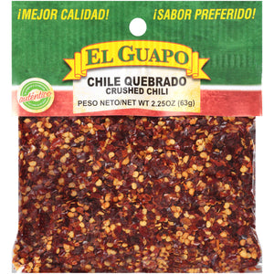A bag of El Guapo Chile Quebrado Crushed Chili.