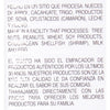 A label for El Guapo products, stating that they are made in a facility that processes tree nuts, peanuts, wheat, soy products, crustacean shellfish, milk and eggs.