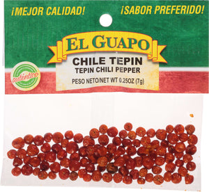 A bag of El Guapo Chile Tepin Tepin Chili Pepper.