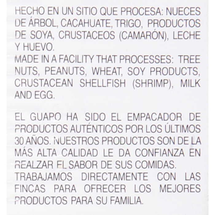 A text box with information about the ingredients used in the product and the company's commitment to quality.