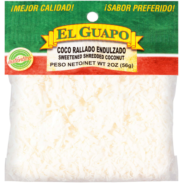 A bag of El Guapo sweetened shredded coconut.