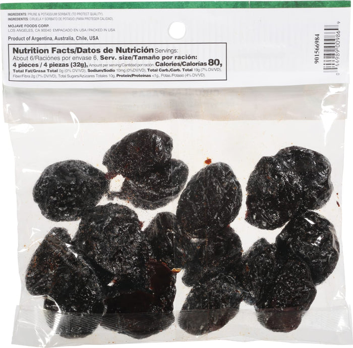 A bag of dried prunes from Mojave Foods Corp.