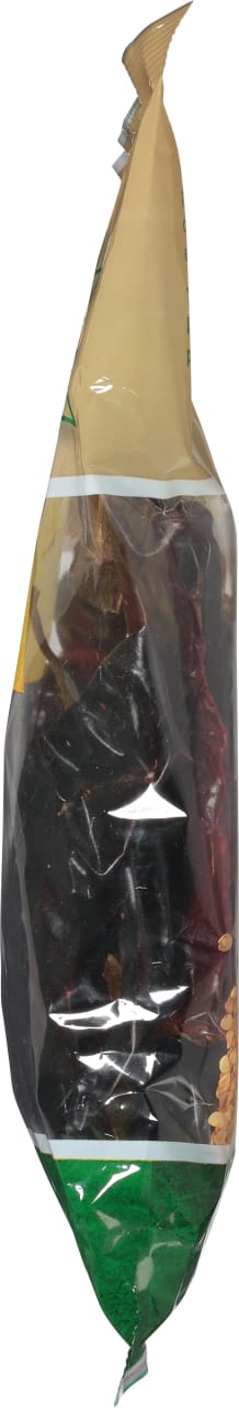 A close-up of a bag of dried peppers.