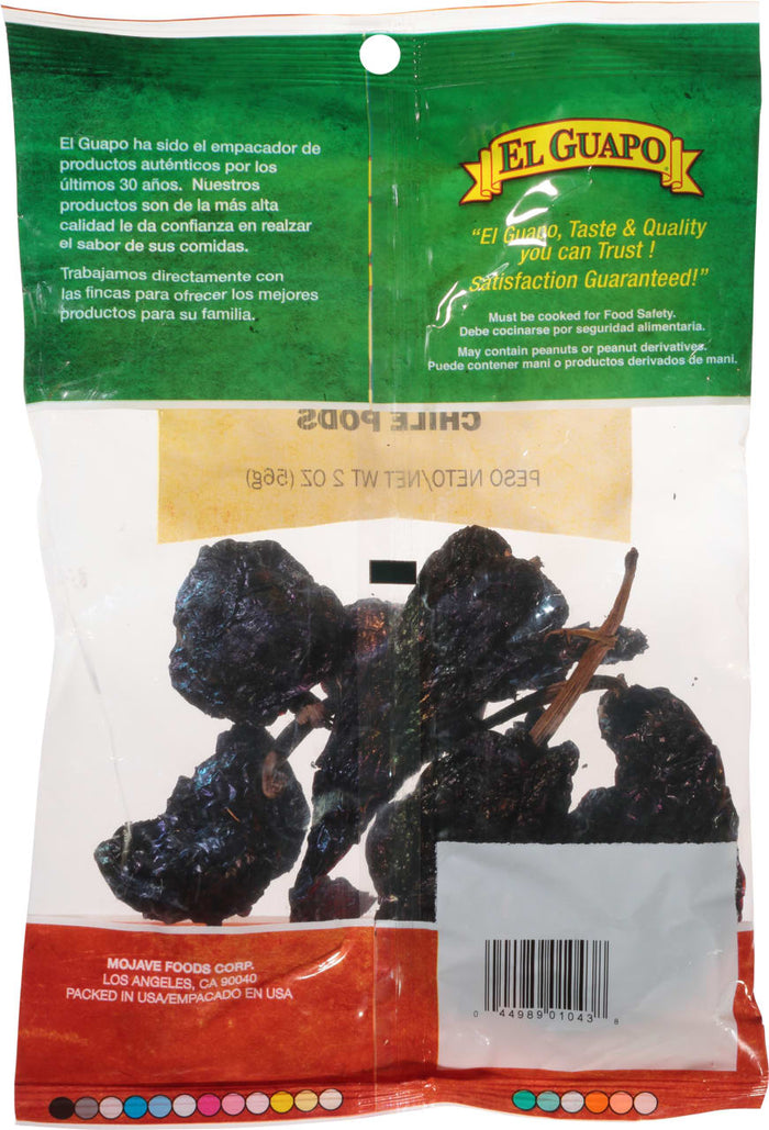 A bag of El Guapo Chile Pods.