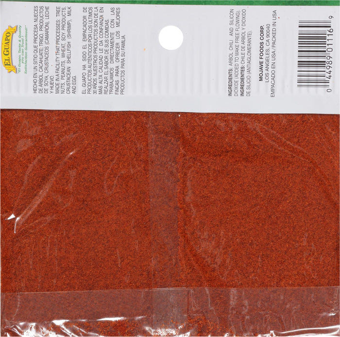 A bag of El Guapo Arbol Chili powder.