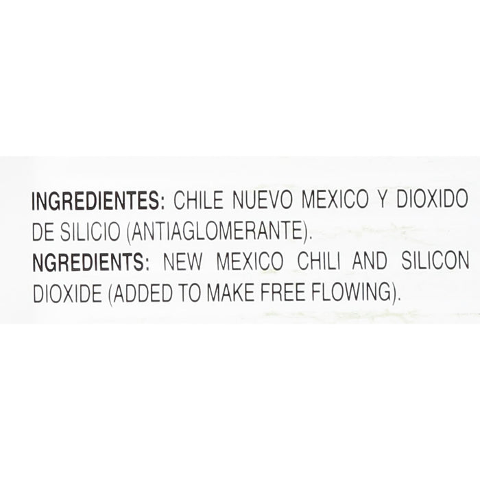 Ingredients for the product are listed in both Spanish and English.