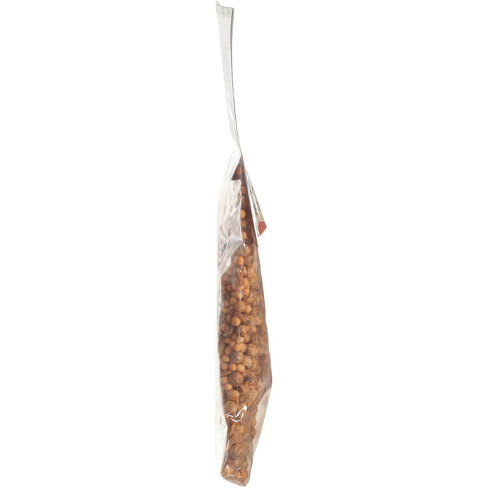 A close-up of a bag of coriander seeds.