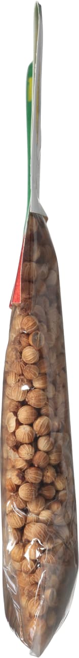 A bag of whole coriander seeds.