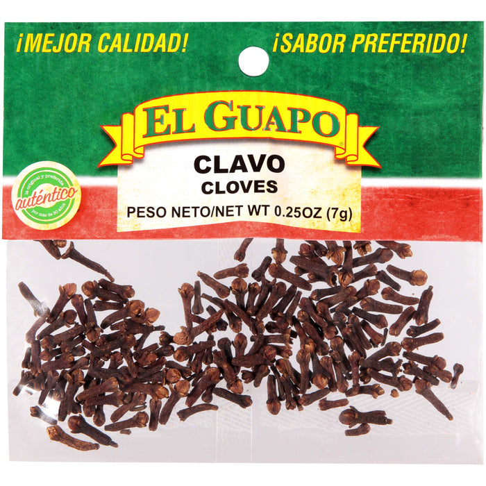 A bag of El Guapo cloves, a popular brand of spices.