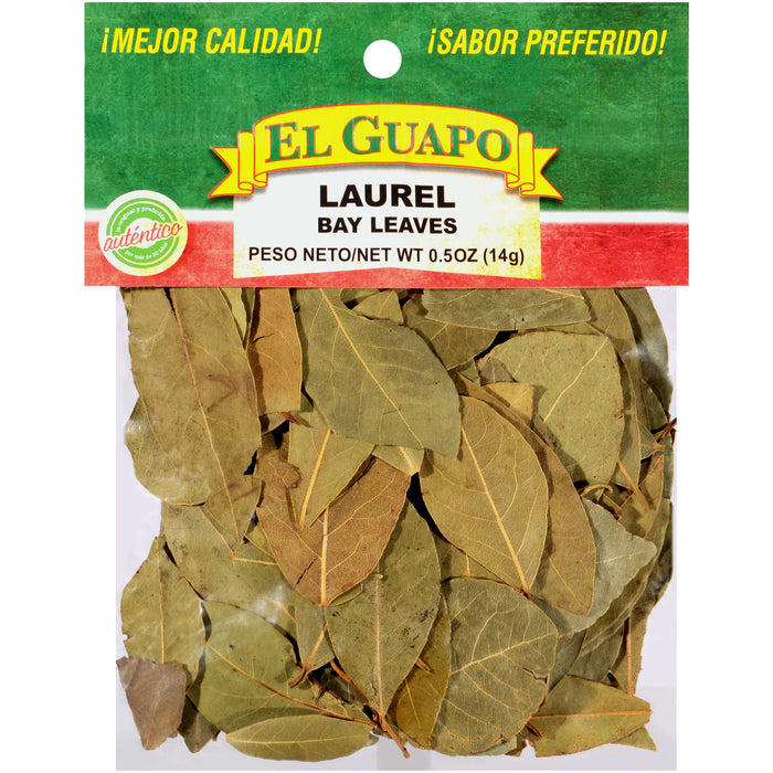 A bag of El Guapo Laurel Bay Leaves.