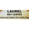 A label for Laurel Bay Leaves with a net weight of 0.5 oz (14g).